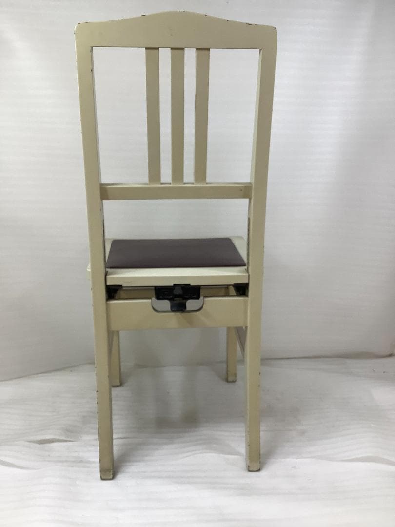 ※40442※背もたれ付きピアノ椅子（ホワイト）