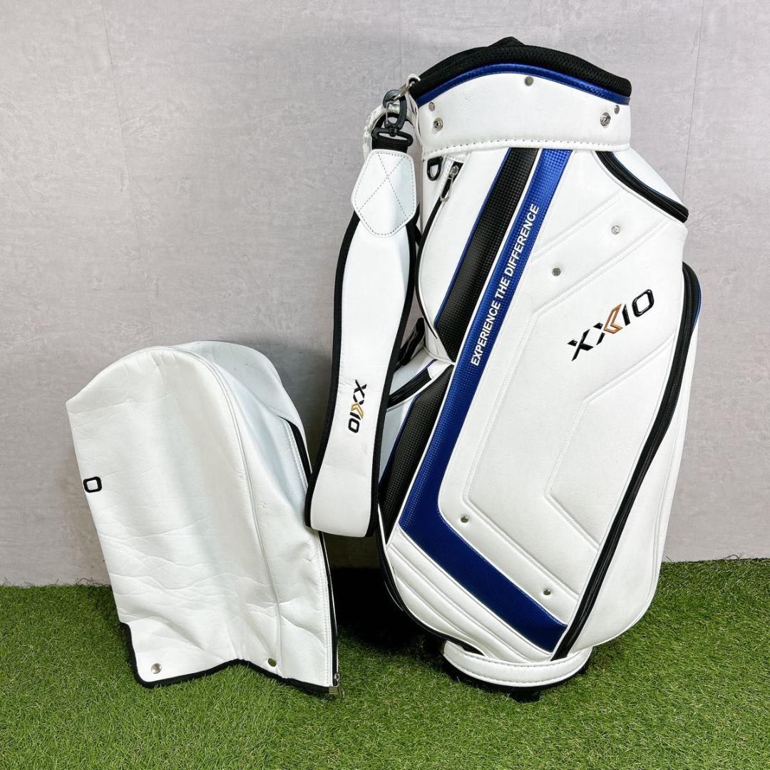 XXIO ゼクシオ キャディバッグ ゴルフバッグ ホワイト ブルー　白