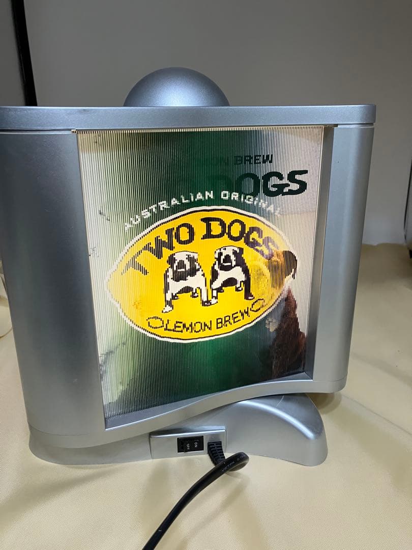 レアTWO DOGS 回転ネオンサイン　ディスプレイ看板照明　レンチキュラー看板