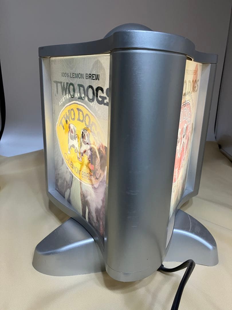 レアTWO DOGS 回転ネオンサイン　ディスプレイ看板照明　レンチキュラー看板