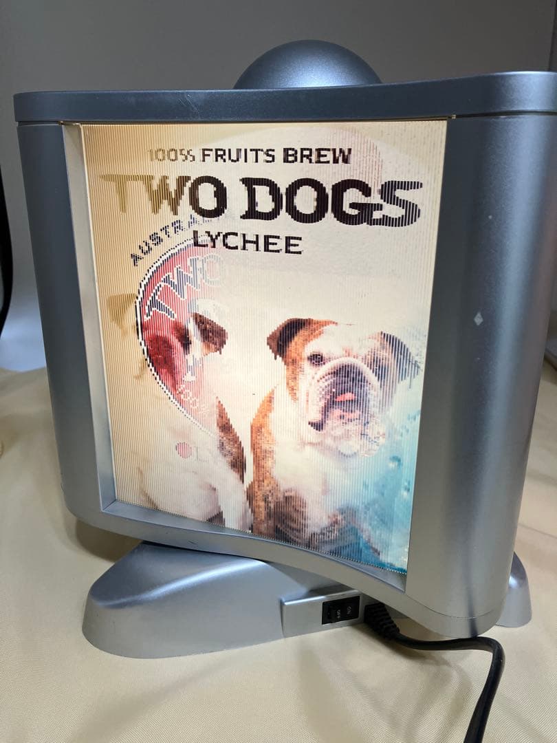 レアTWO DOGS 回転ネオンサイン　ディスプレイ看板照明　レンチキュラー看板