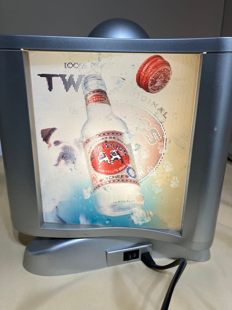 レアTWO DOGS 回転ネオンサイン　ディスプレイ看板照明　レンチキュラー看板