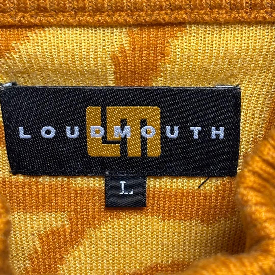 ラウドマウス　ニット　セーター　ハーフジップ　総柄　ビックロゴ　ウール混　L