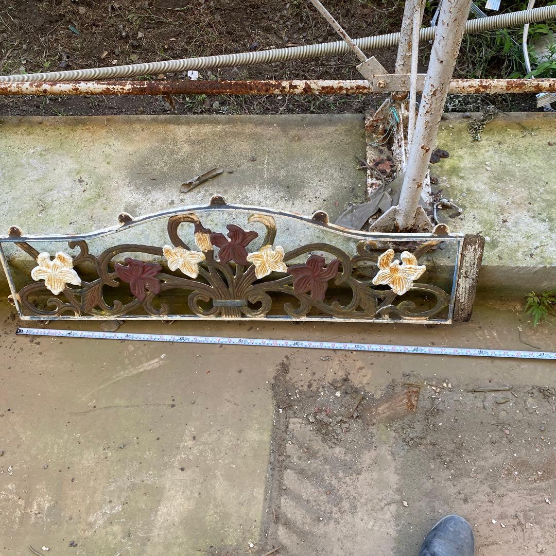 [匿名配送]ガーデンフェンス　アンティーク　ジャンクガーデン　アイアン　シャビー