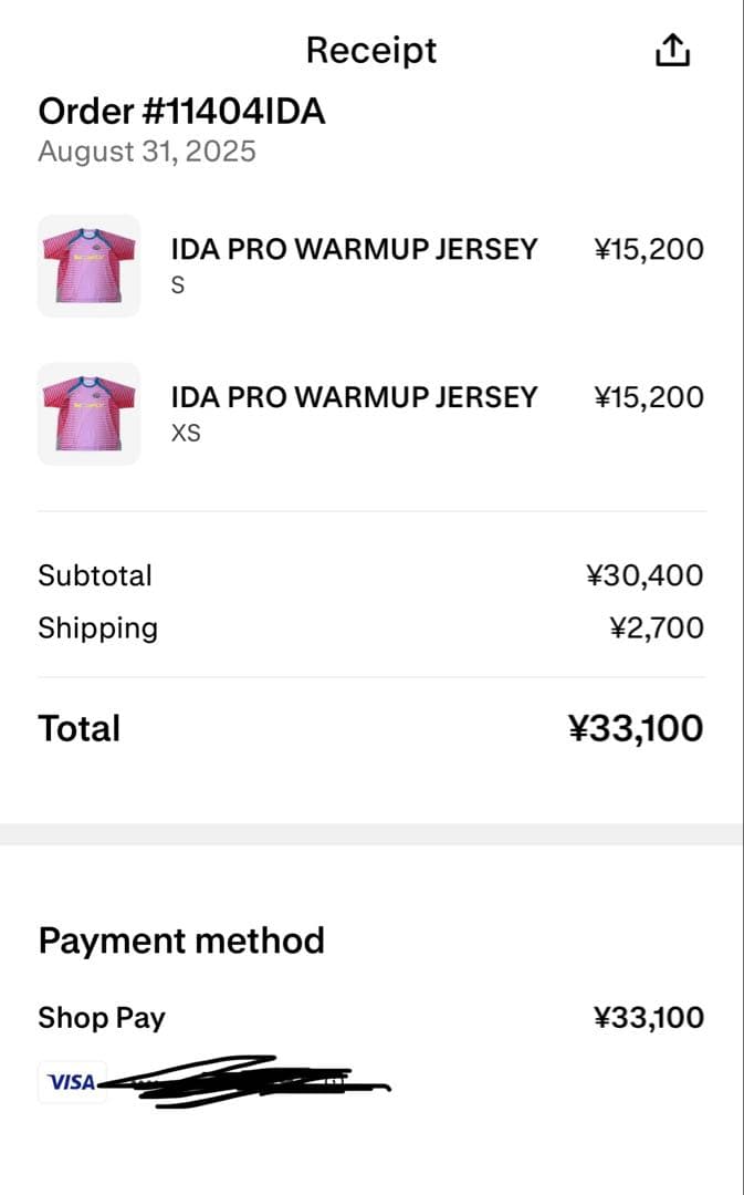 ウェア ida sply WARMUP JERSEY