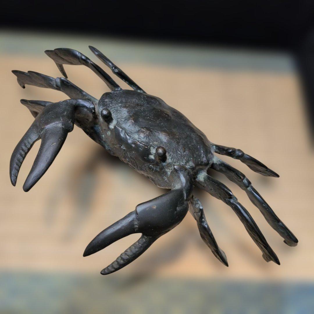 蟹置物　銅製２５センチ