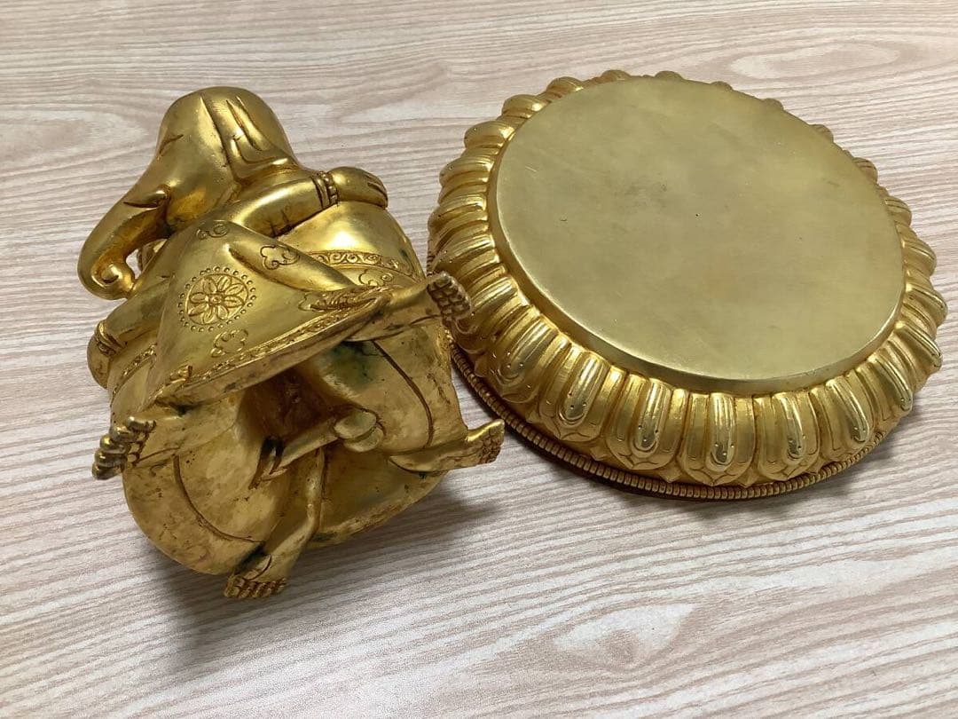 《 チベット密教　新品　1点物 》 オリジナル　鍍金　歓喜天　ガネーシャ　B