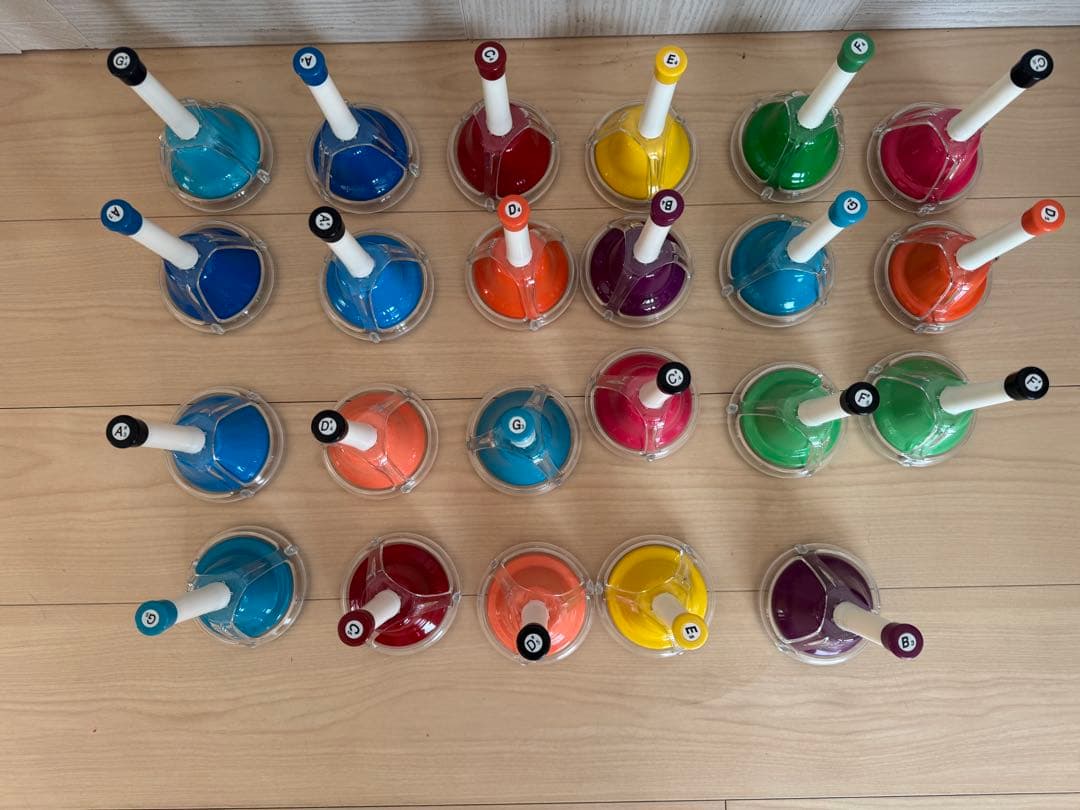 キョーリツ ベルコーラス20音タッチ式ハンドベル 3音付属G3 G5 F#5