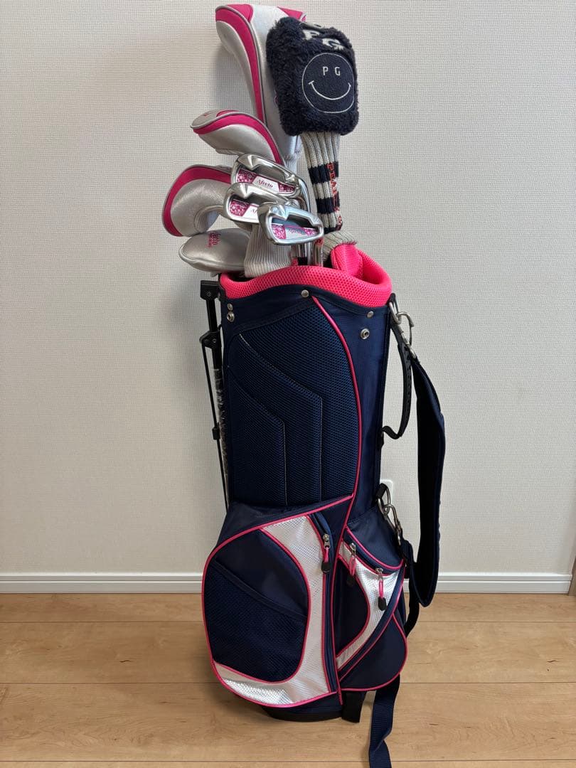 美品　送料込　afectoレディース用ゴルフクラブセット　初心者キャディバッグ付