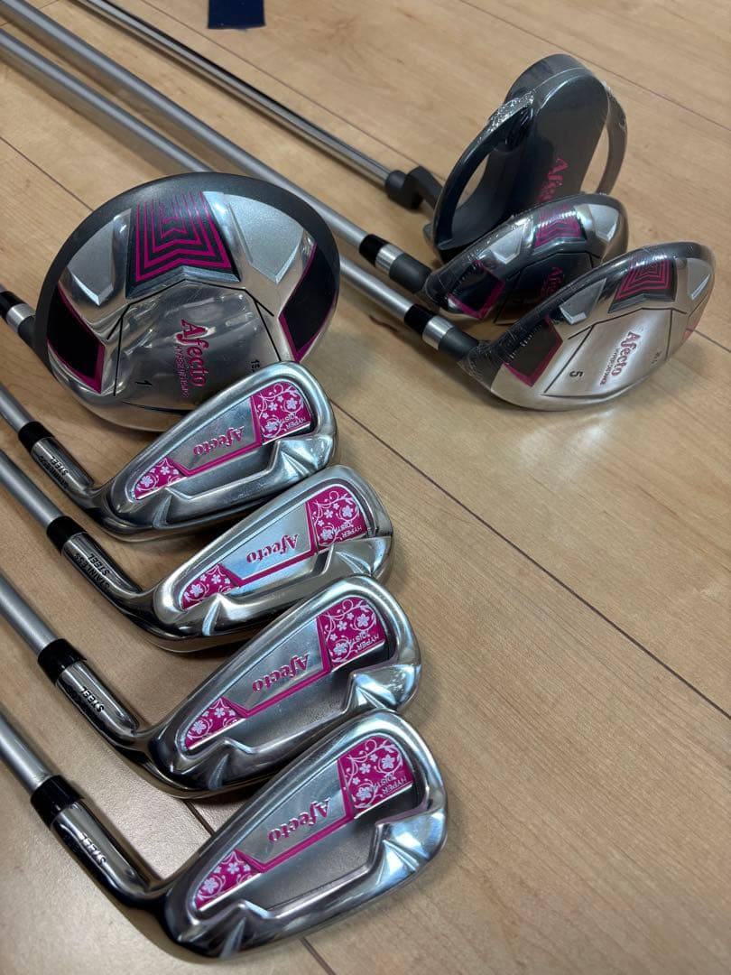美品　送料込　afectoレディース用ゴルフクラブセット　初心者キャディバッグ付