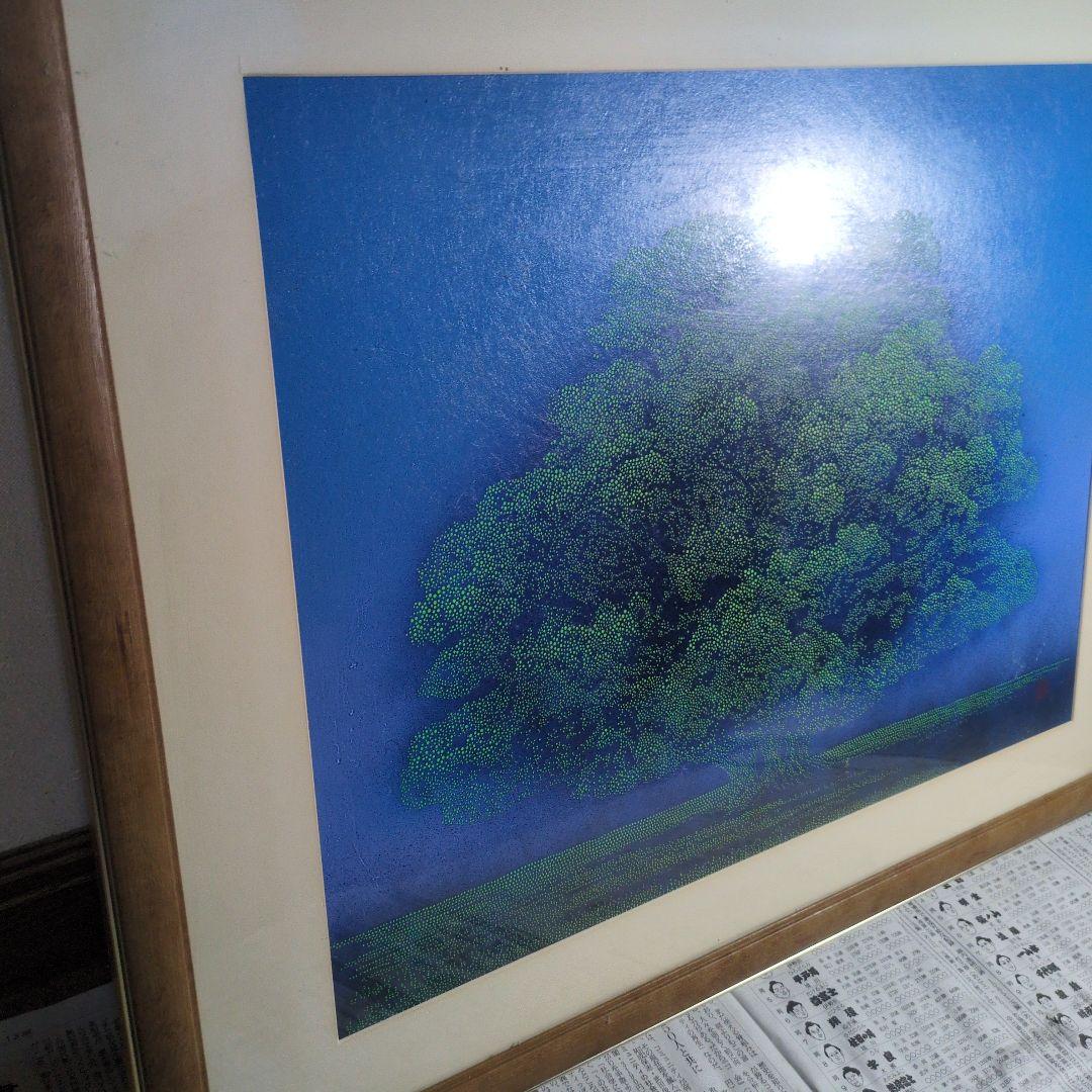 伊勢壁紙　インテリア額　「大樹」錐彫り　美品