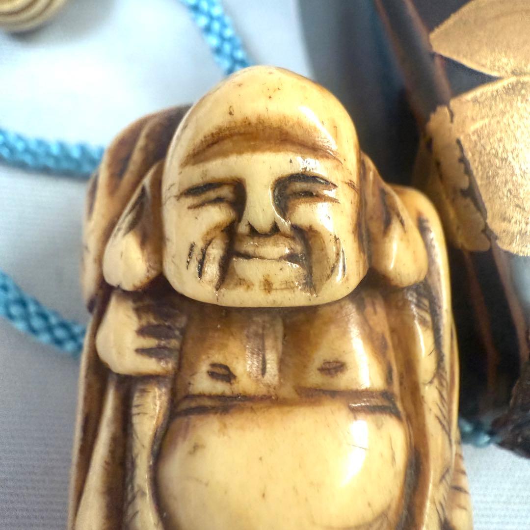 時代物　蒔絵　螺鈿　印籠　根付