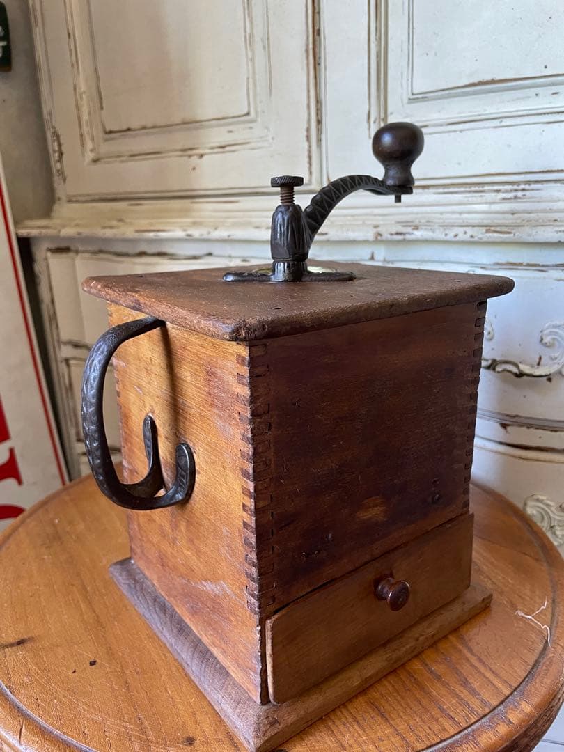 アンティーク　木製　コーヒー　ミル　グラインダー　レア　特大　アメリカ