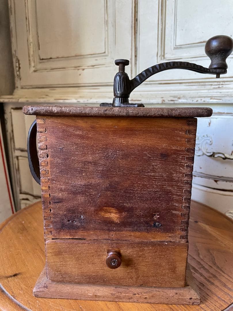 アンティーク　木製　コーヒー　ミル　グラインダー　レア　特大　アメリカ