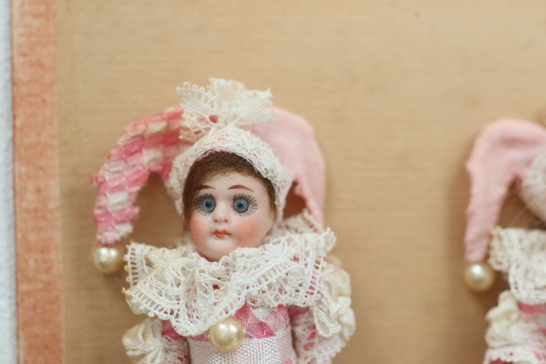 砂漠できなこ　ヘルトヴィヒ アンティーク ビスクドール ピエロ ペア