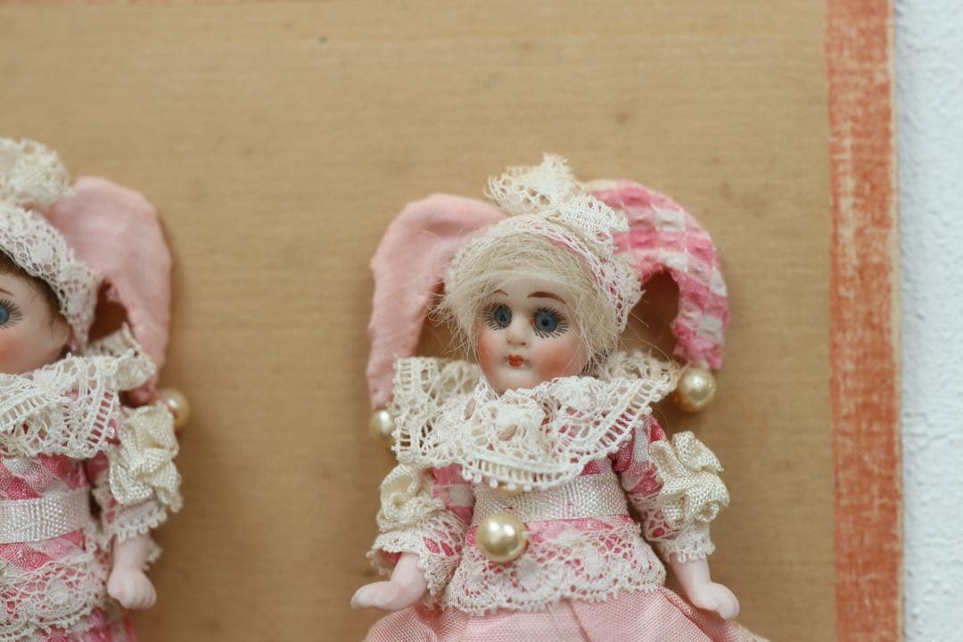 砂漠できなこ　ヘルトヴィヒ アンティーク ビスクドール ピエロ ペア