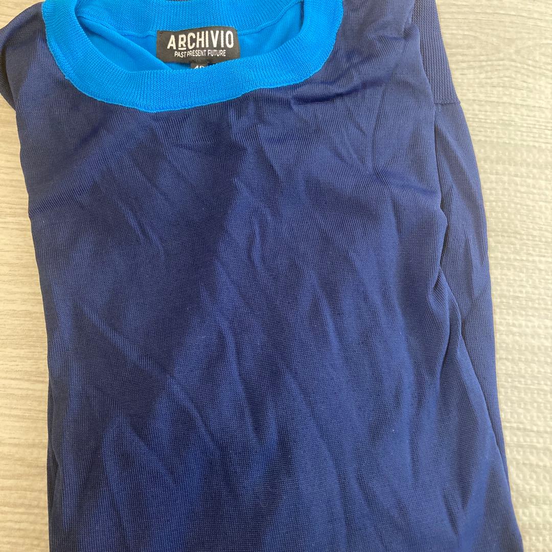 ARCHIVIO ネイビー/ブルー 長袖セーター