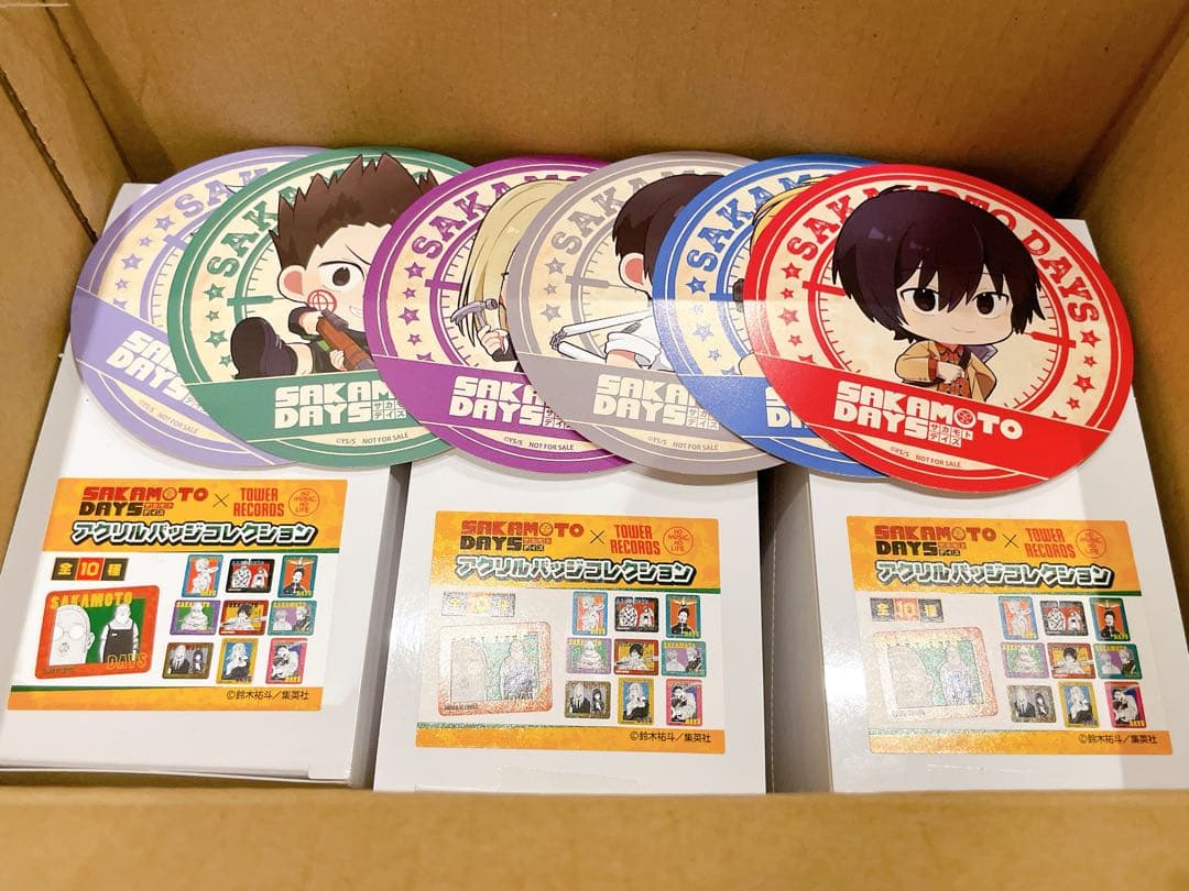 サカモトデイズ タワレコ アクリルバッジ 3BOX