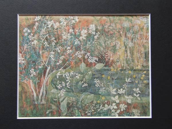 三橋節子、池畔、希少画集画、新品額装付、状態良好
