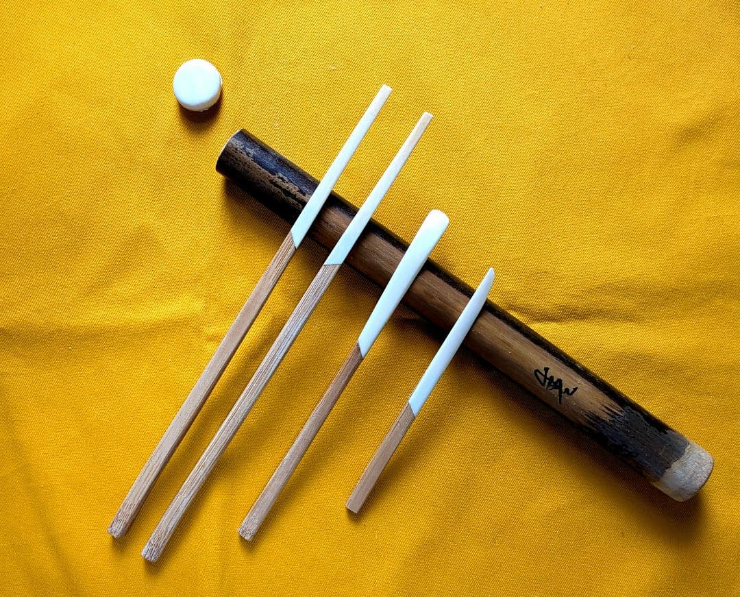 【閉店S.】本煤竹挟継の茶杓・菓子箸・菓子切 3点セット