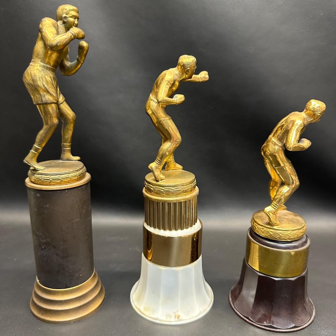 ♡※前Dc1001 時代物 ボクシング トロフィー 記念盾 4点まとめ