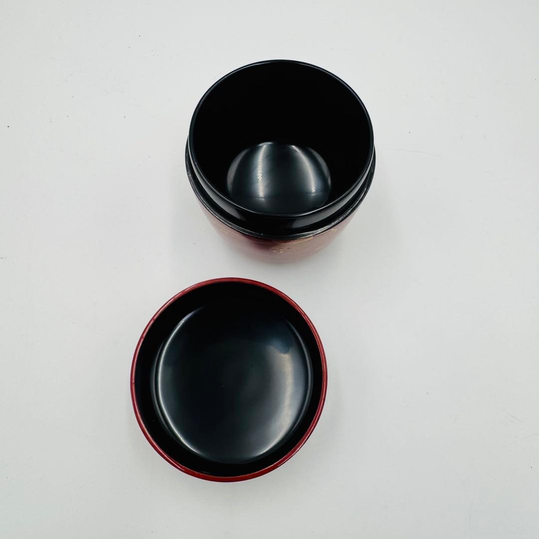 【宮田宗景　朱塗　六瓢蒔絵　中棗　茶道具　共箱】骨董　アンティーク　インテリア
