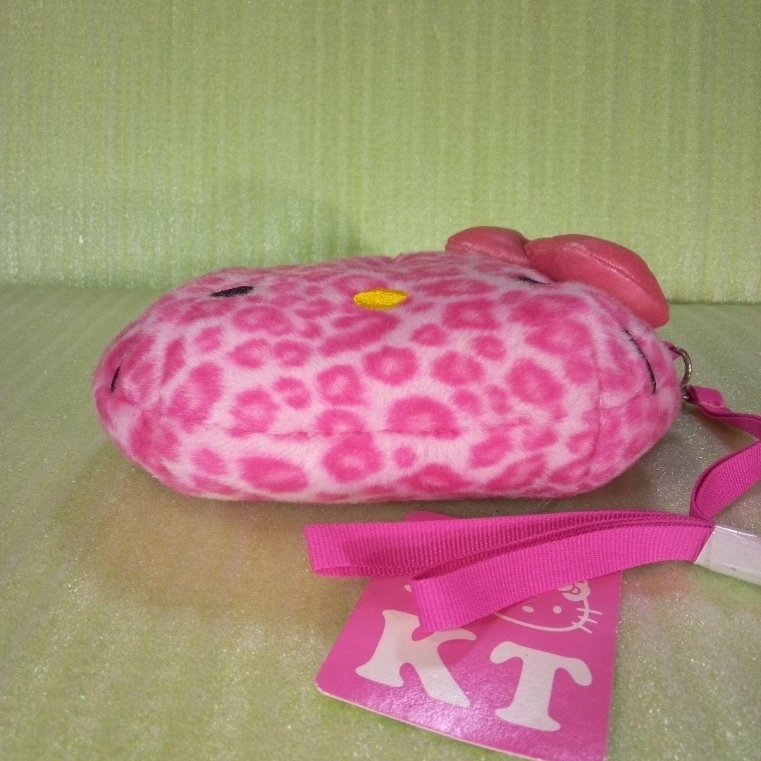 ハローキティ　ヒョウ柄　ポーチ　桃色　ピンク　ぬいぐるみショルダーポーチ
