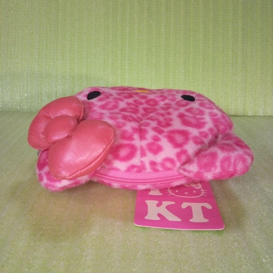 ハローキティ　ヒョウ柄　ポーチ　桃色　ピンク　ぬいぐるみショルダーポーチ