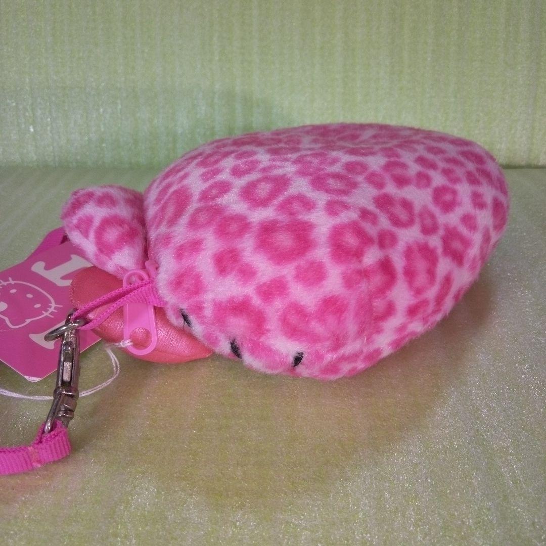 ハローキティ　ヒョウ柄　ポーチ　桃色　ピンク　ぬいぐるみショルダーポーチ