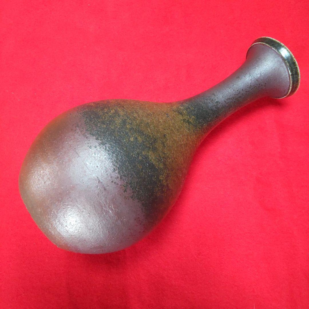 備前焼花入れ/山本宗秀-共箱