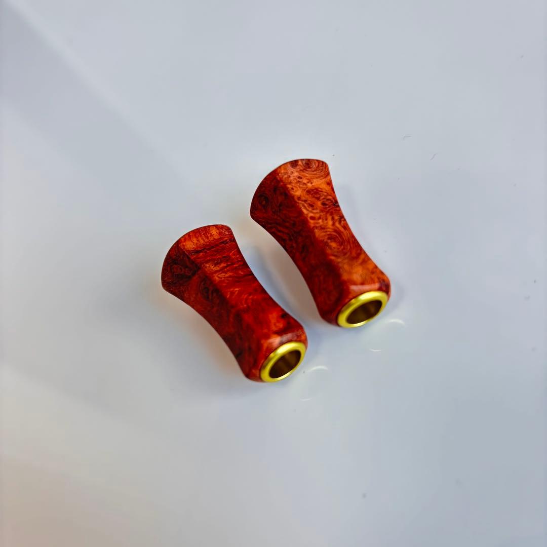 ウッドノブ キャップゴールド 花梨 ダイワ/シマノ対応