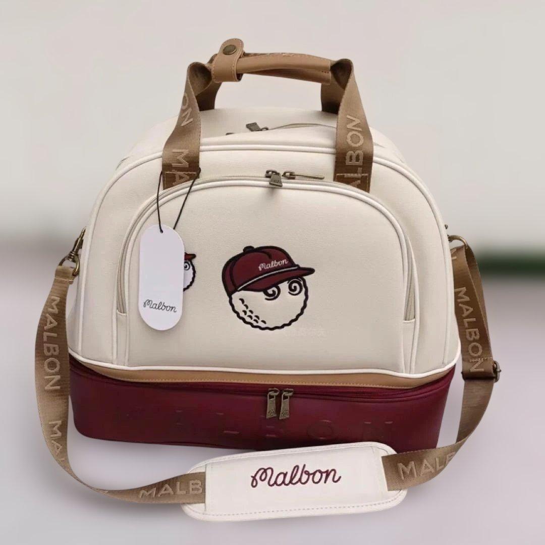 Malbon Golf 2025新作 ゴルフ用 衣類バッグ 大容量 2層式