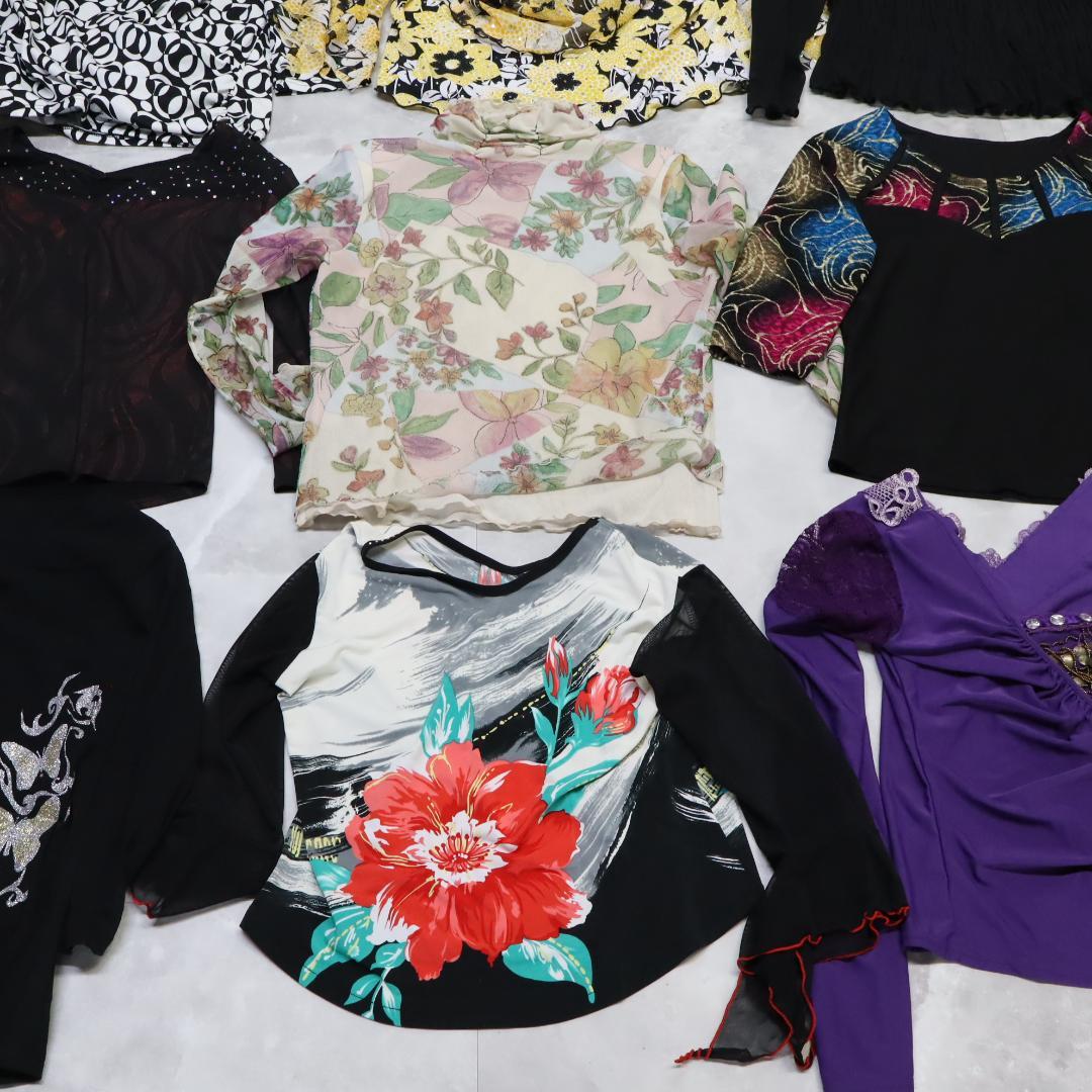 【美品 社交ダンス 衣装 レッスン着 まとめ売り】ブラウス トップス 25着