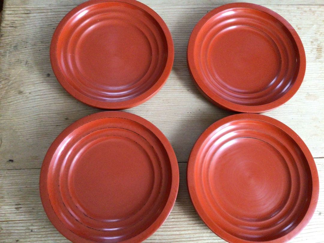 ⭕️⭕️セール⭕️⭕️【新品未使用品】越前塗 茶托 漆器 平皿4枚⭕️⭕️