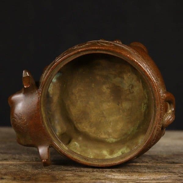 銅 細工 如意牛香炉 香道具 灰皿 装飾品 工芸品 美術品 置物
