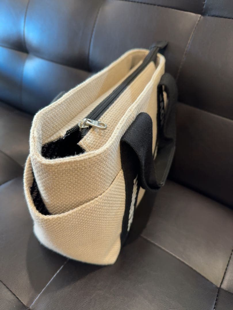 【未使用】JACKBUNNY ラウンドバッグ リネン　ベージュ・ブラック