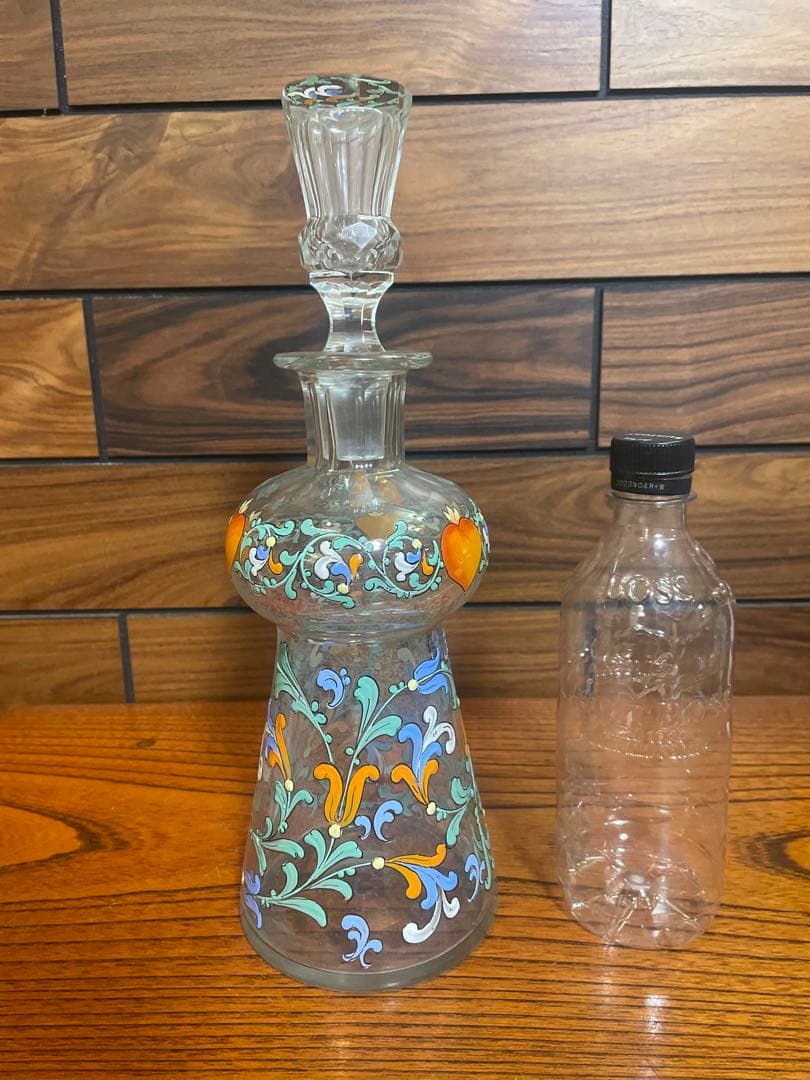 雨宮喜能登　窯彩硝子　デカンタ　クリスタルガラス