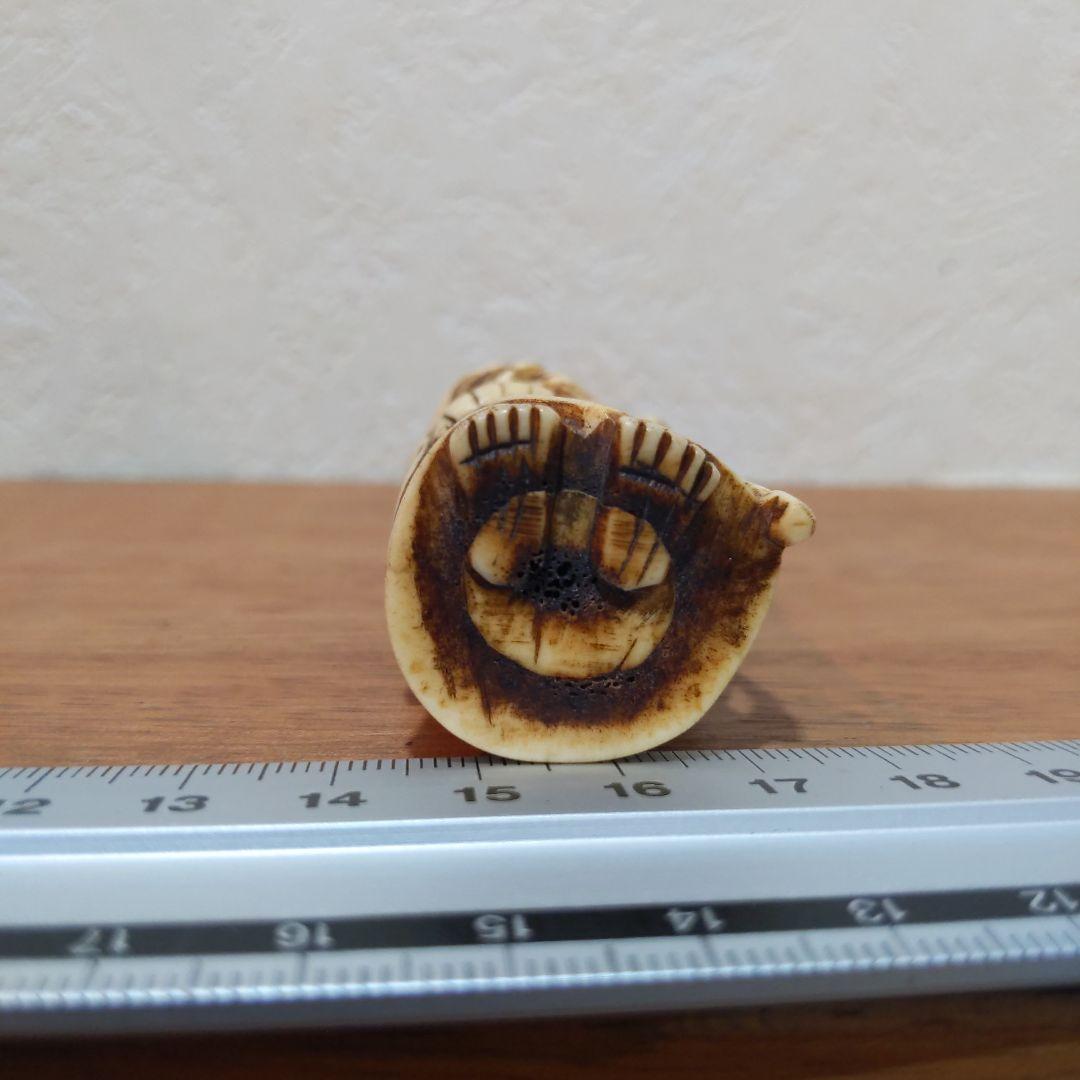 時代提物 根付 天然素材【瓢箪仙人】高さ約6.5cm 横幅約3cm 重さ約45ｇ