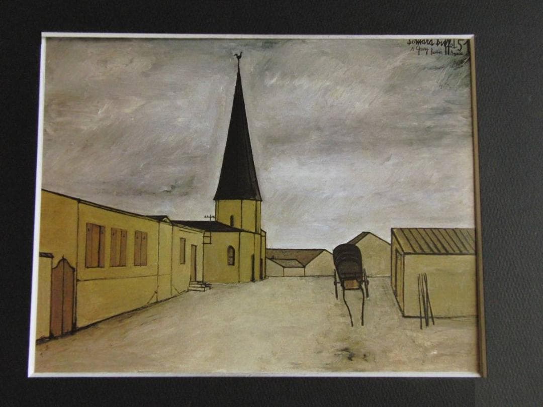 ベルナール・ビュッフェ、「Le clocher」、希少画集の額装画、人気作品