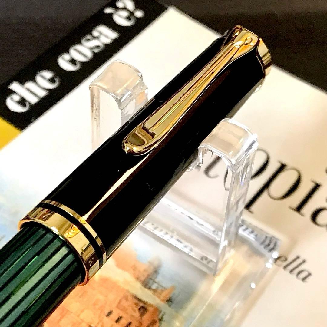 ☆お勧め☆美しいペリカン万年筆スーベレーンM400グリーン縞(EF)☆極上美品