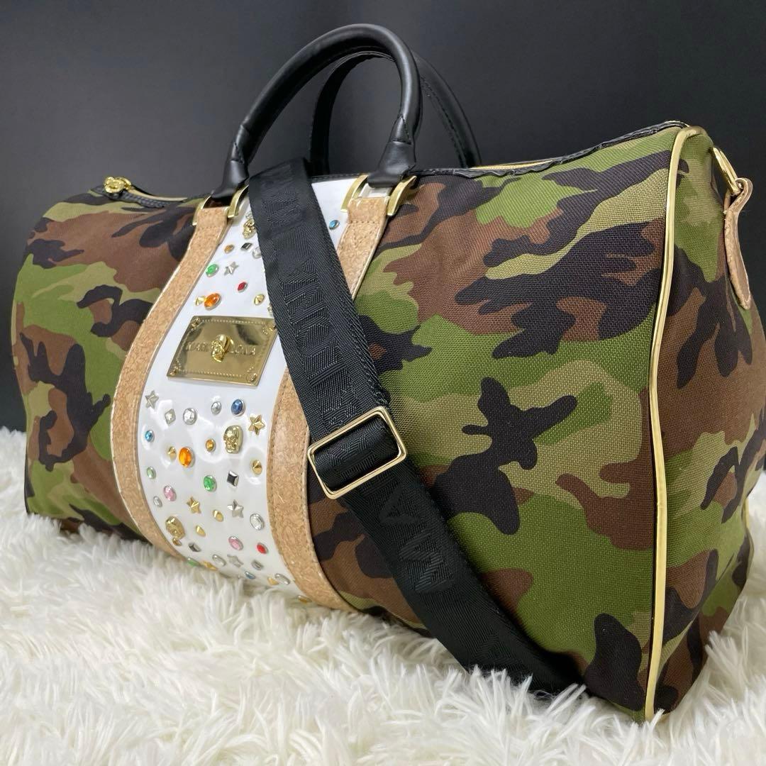 極希少⭐️2way マークアンドロナ ボストンバッグ ロゴプレート スタッズ 迷彩