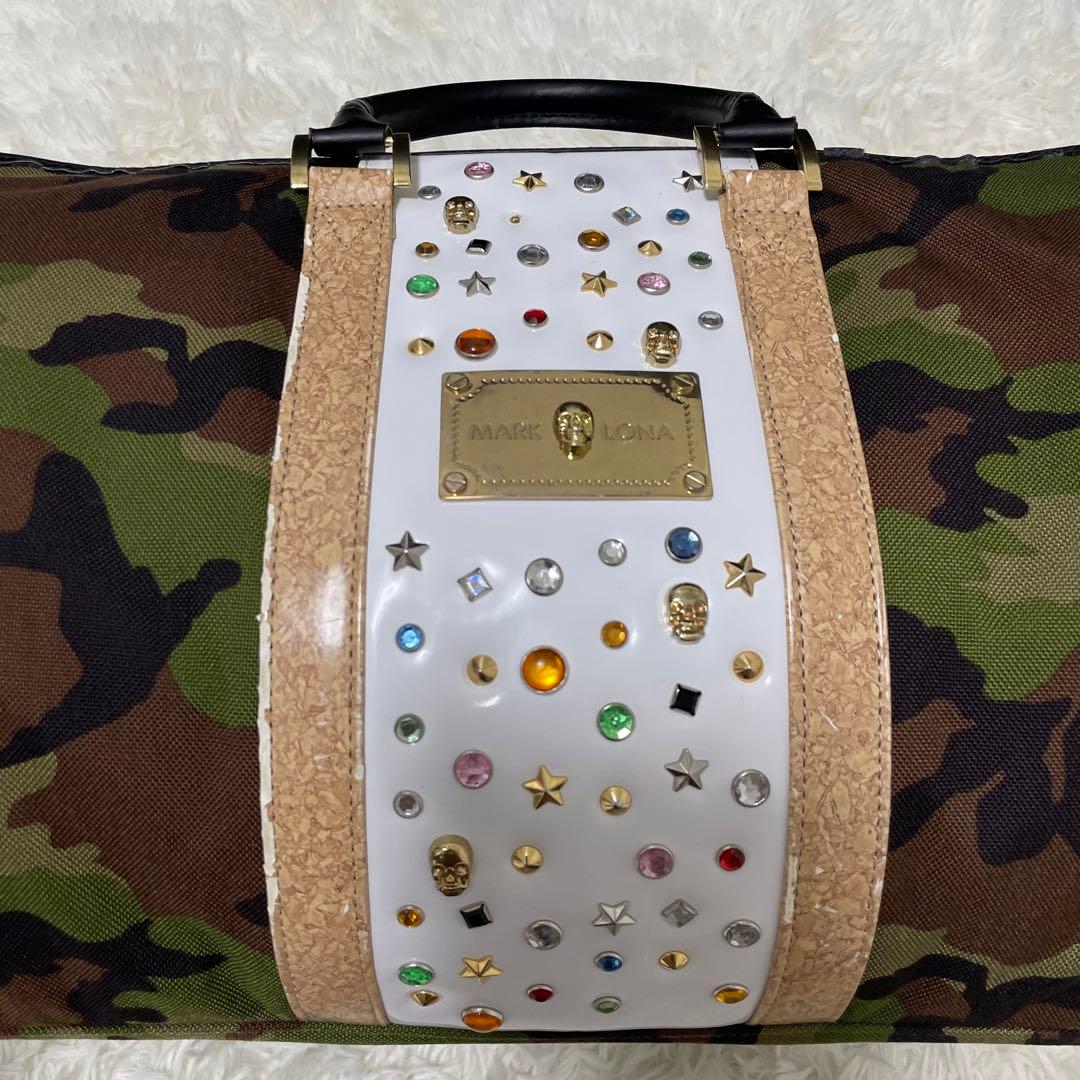 極希少⭐️2way マークアンドロナ ボストンバッグ ロゴプレート スタッズ 迷彩