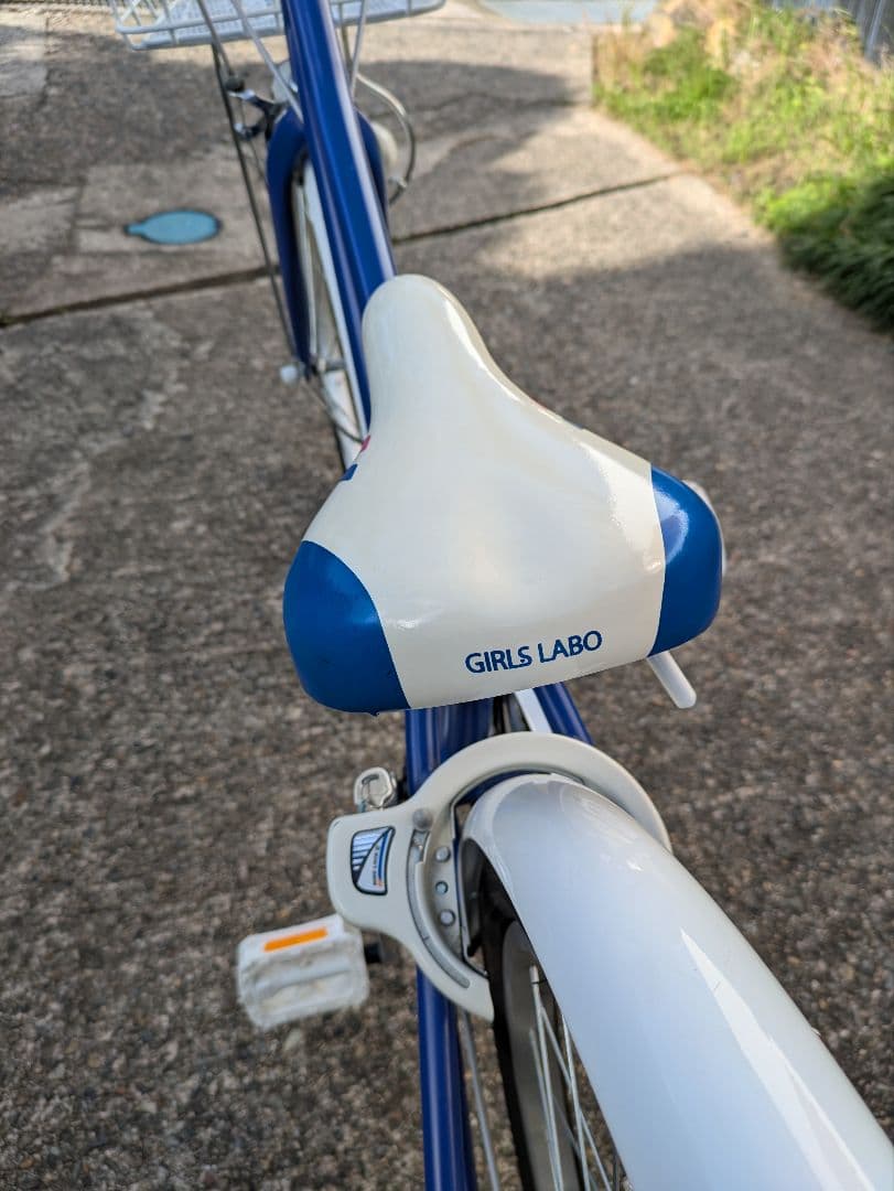 24インチ　子供用自転車 青 前カゴ付き