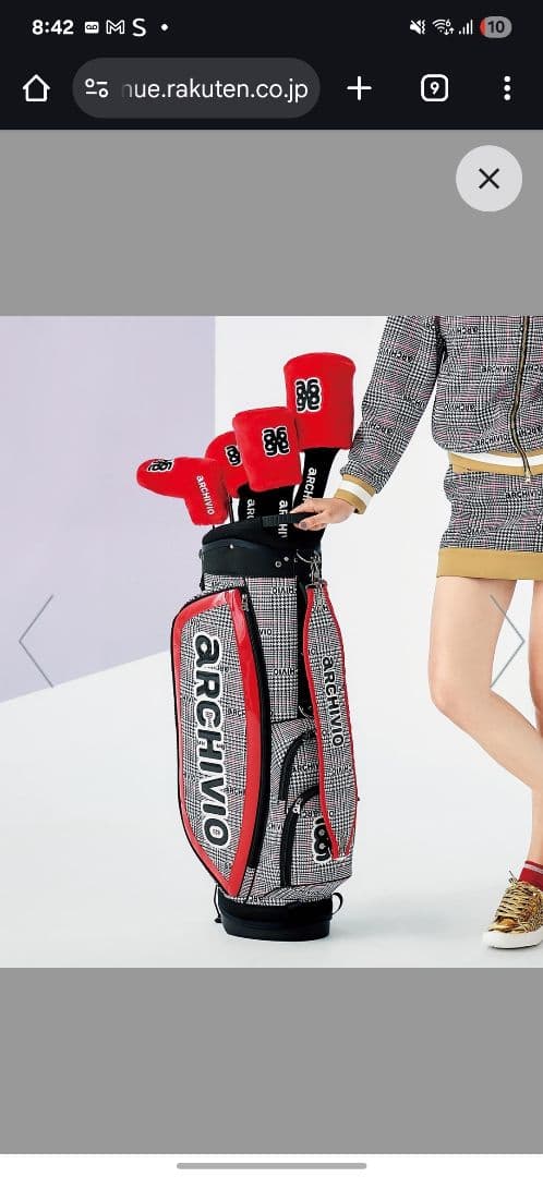 archivio チェック柄 キャディバッグ