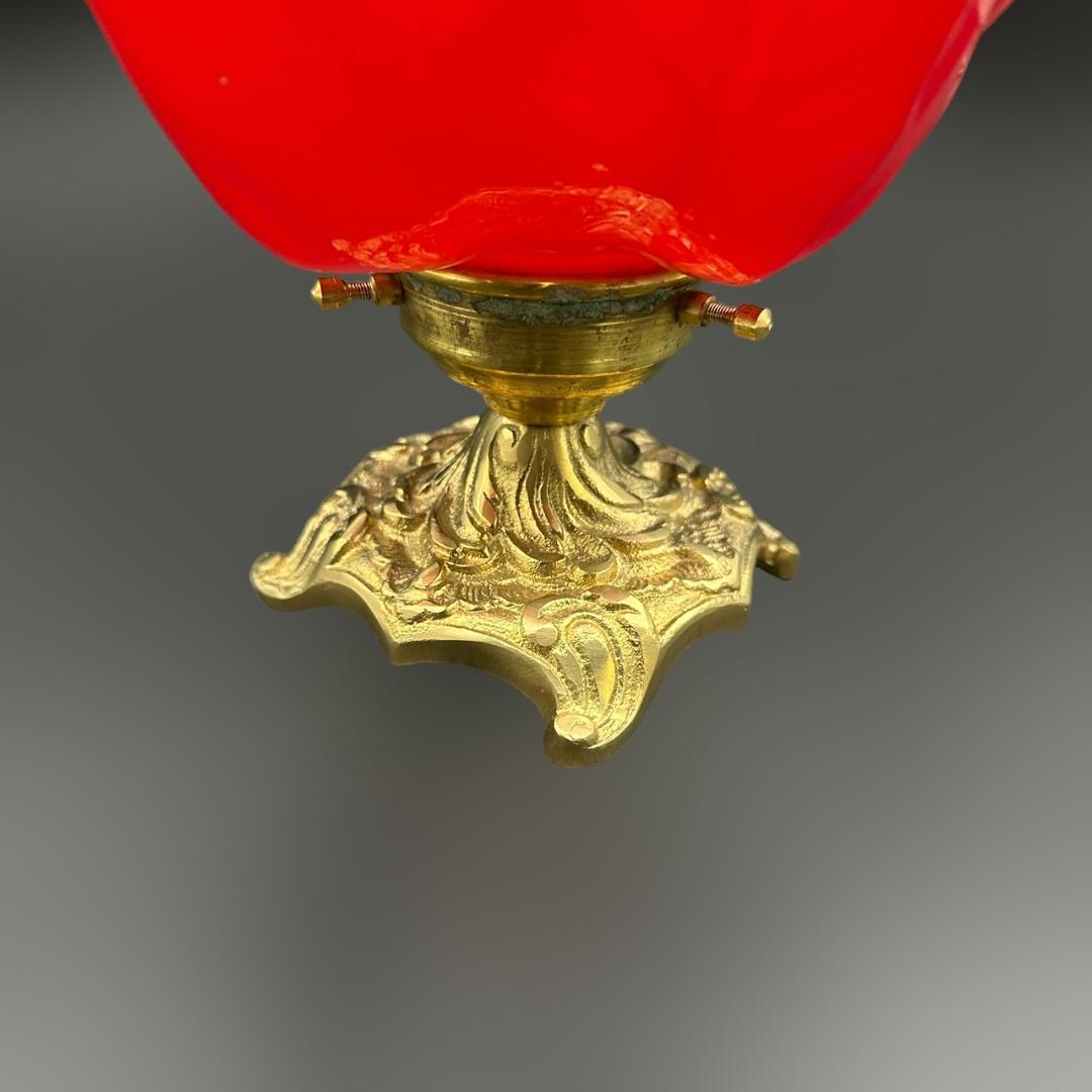 エミールガレ フラワー型　卓上照明 　技法スフレ　被せガラス　高さ22