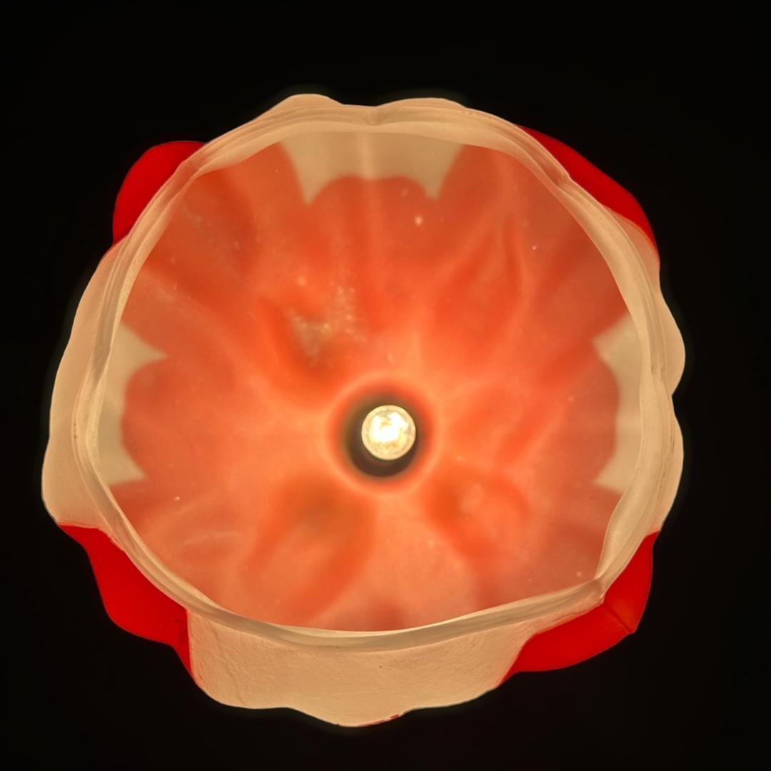 エミールガレ フラワー型　卓上照明 　技法スフレ　被せガラス　高さ22