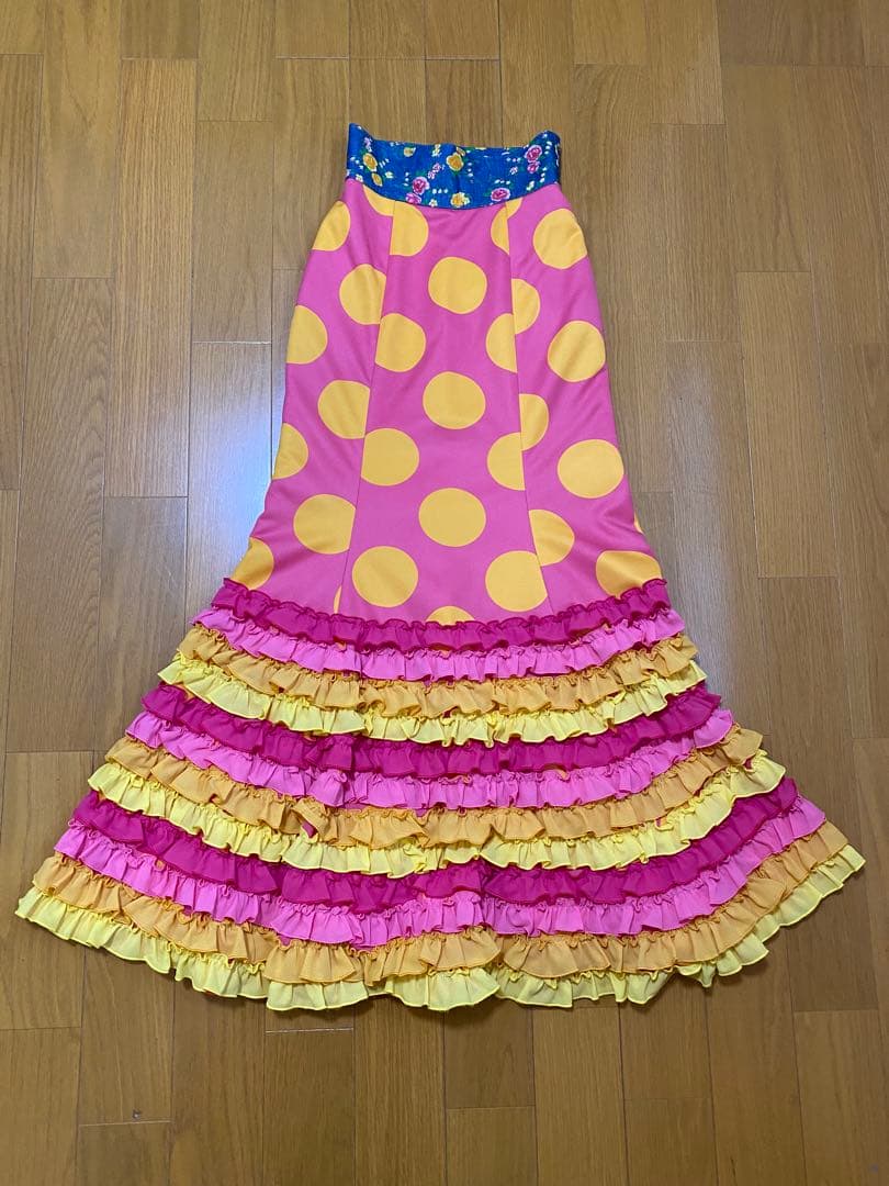 フラメンコ　ハイウェストファルダ　ピンクスカート