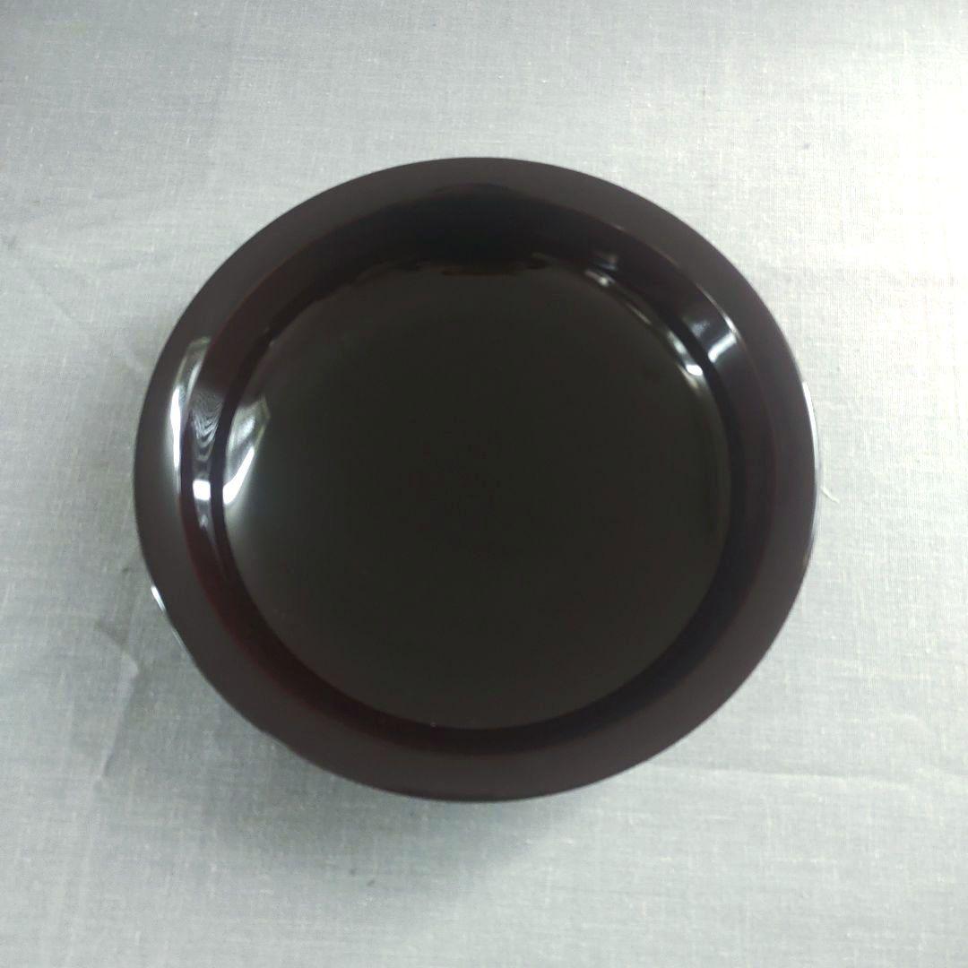 漆器 菓子鉢 平鉢 トレー 丸盆 深め ブラック 無地 工芸