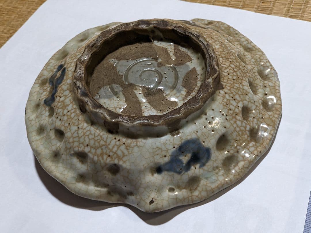 ⭐中国古陶磁 筆洗 古美術品 染付 鳳凰文 桃形 変形皿 古玩 文房四宝 骨董品