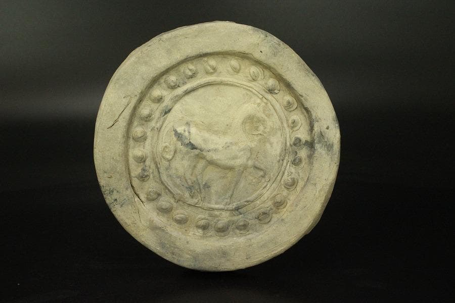 中国美術 古瓦 馬紋 瓦当 漢瓦 φ15.5cm 仏教 時代(LC415)